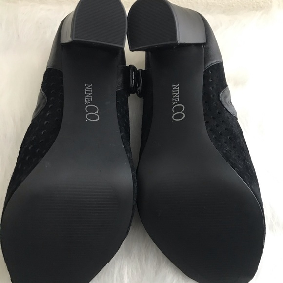 Nine & Co. Black Peep Toe Ankle Boots - Picture 7 of 8